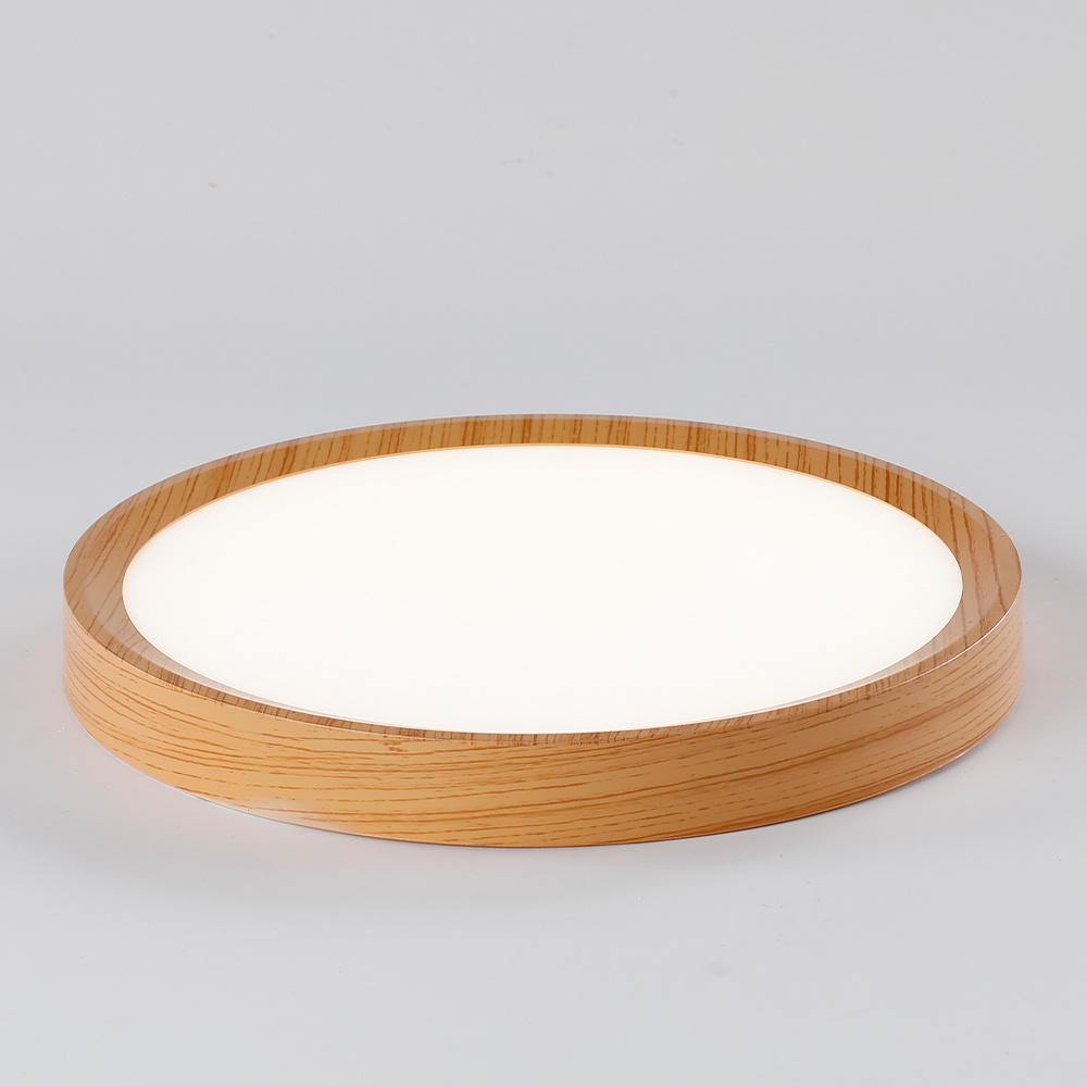 Modern Round Wood Grain Black Ceiling Lamp Fixture For Home Living Room Bedroom Restaurant Dimmable Indoor Ceiling LED Light