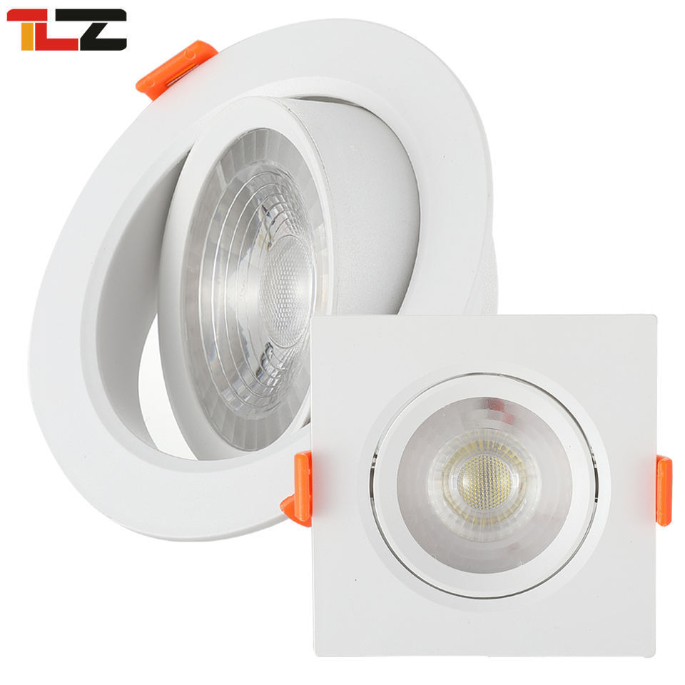 OEM ODM SKD Indoor Round Square White Ceiling Recessed Spotlight ABS Plastic Downlight Lamp 3W 5W 7W 9Watt 12Watt LED Spot Light