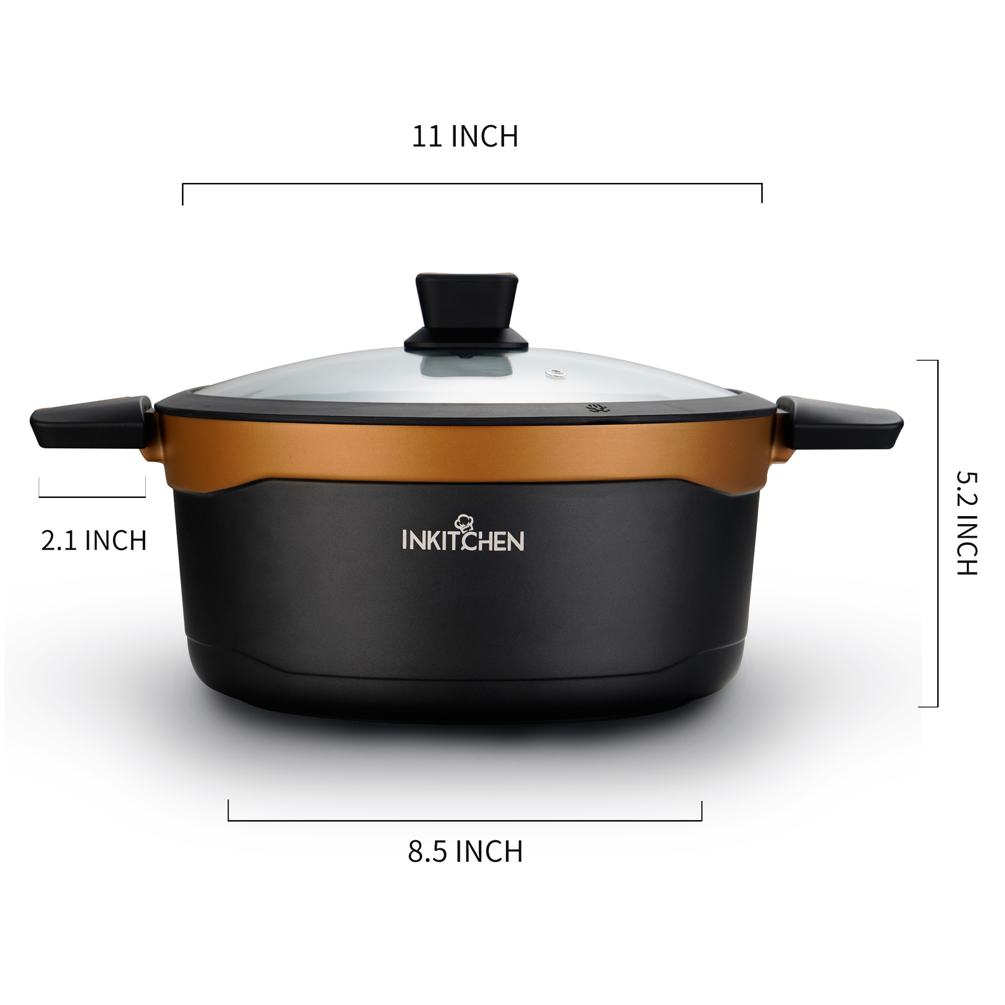 TMAI black non stick induction en aluminium cookware thermos insulator food warmer casserole