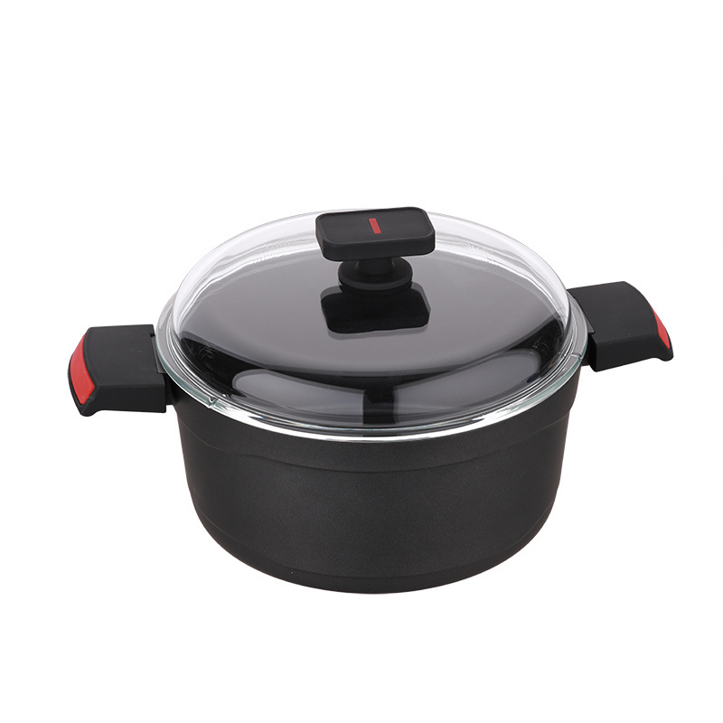 TMAI black non stick induction en aluminium cookware thermos insulator food warmer casserole