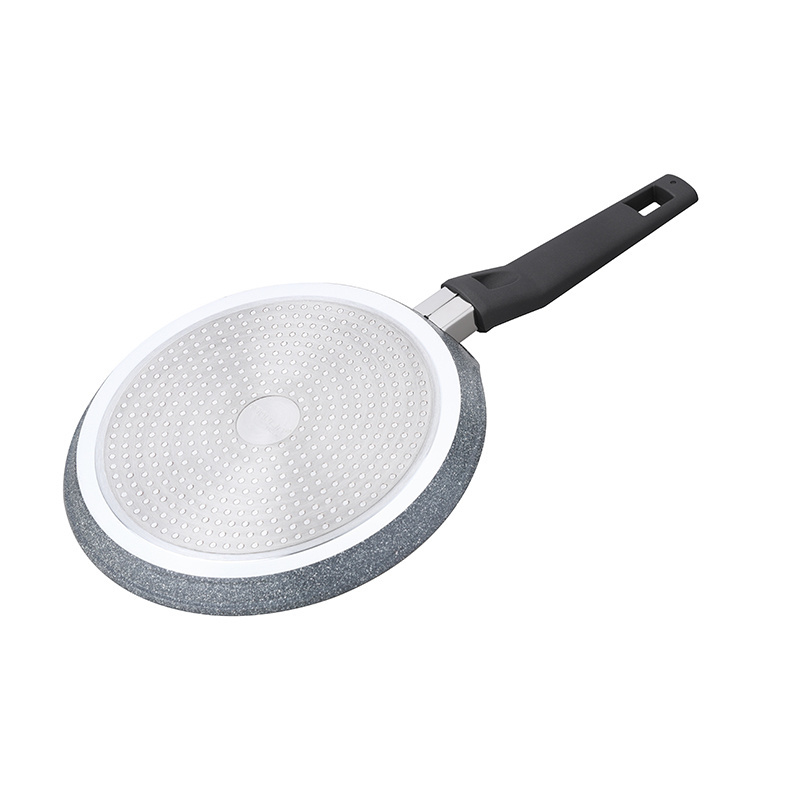 Tmai 9.5 Inch Aluminum Marble Non Stick Piza Pancake Round Flat Induction Cake Tawa Crepe Pans