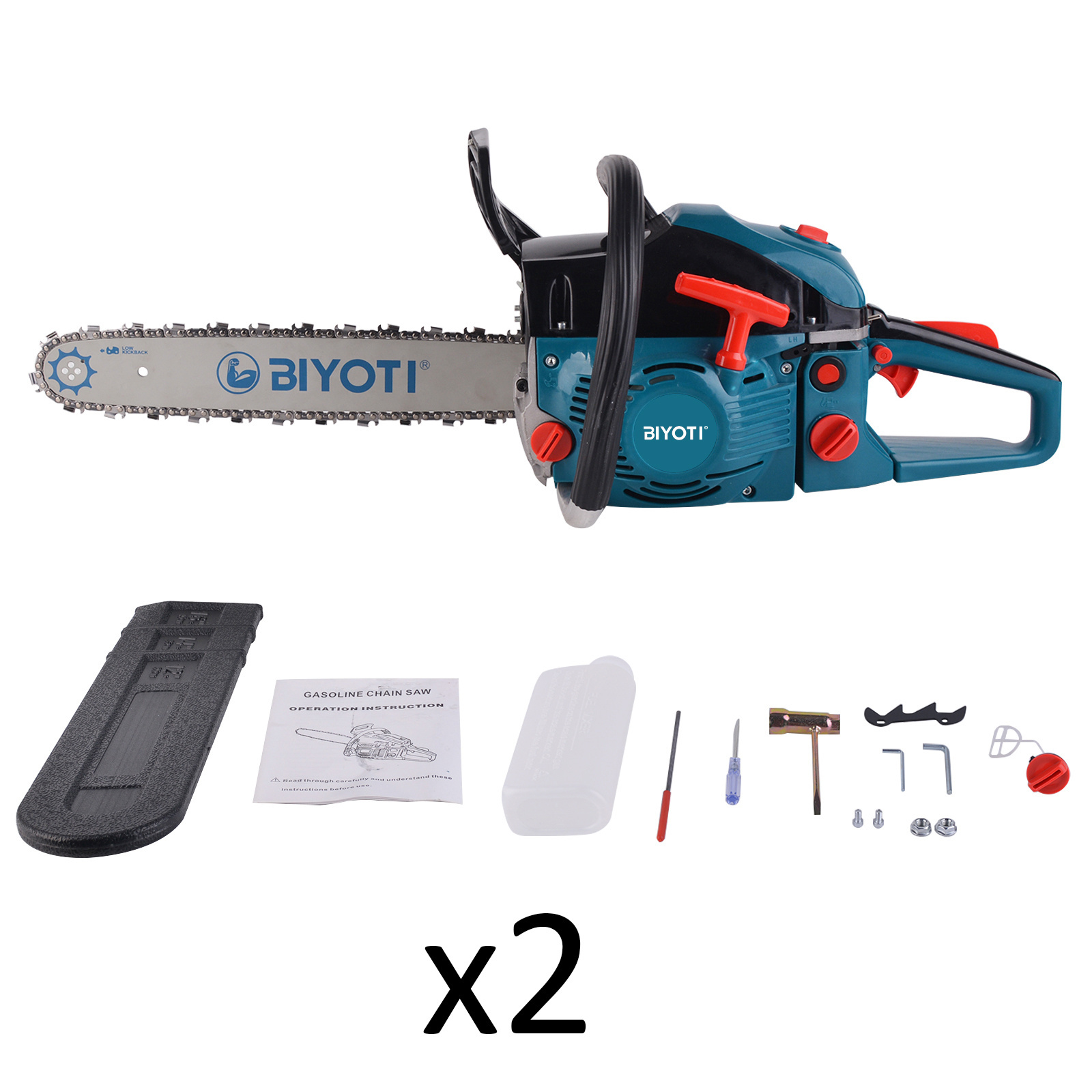 BIYOTI 18.20.22inch  Garden Tools Gasoline Power Chain Saw 5800 Wood Tree Cutting Machine Petrol Chainsaws  Professional