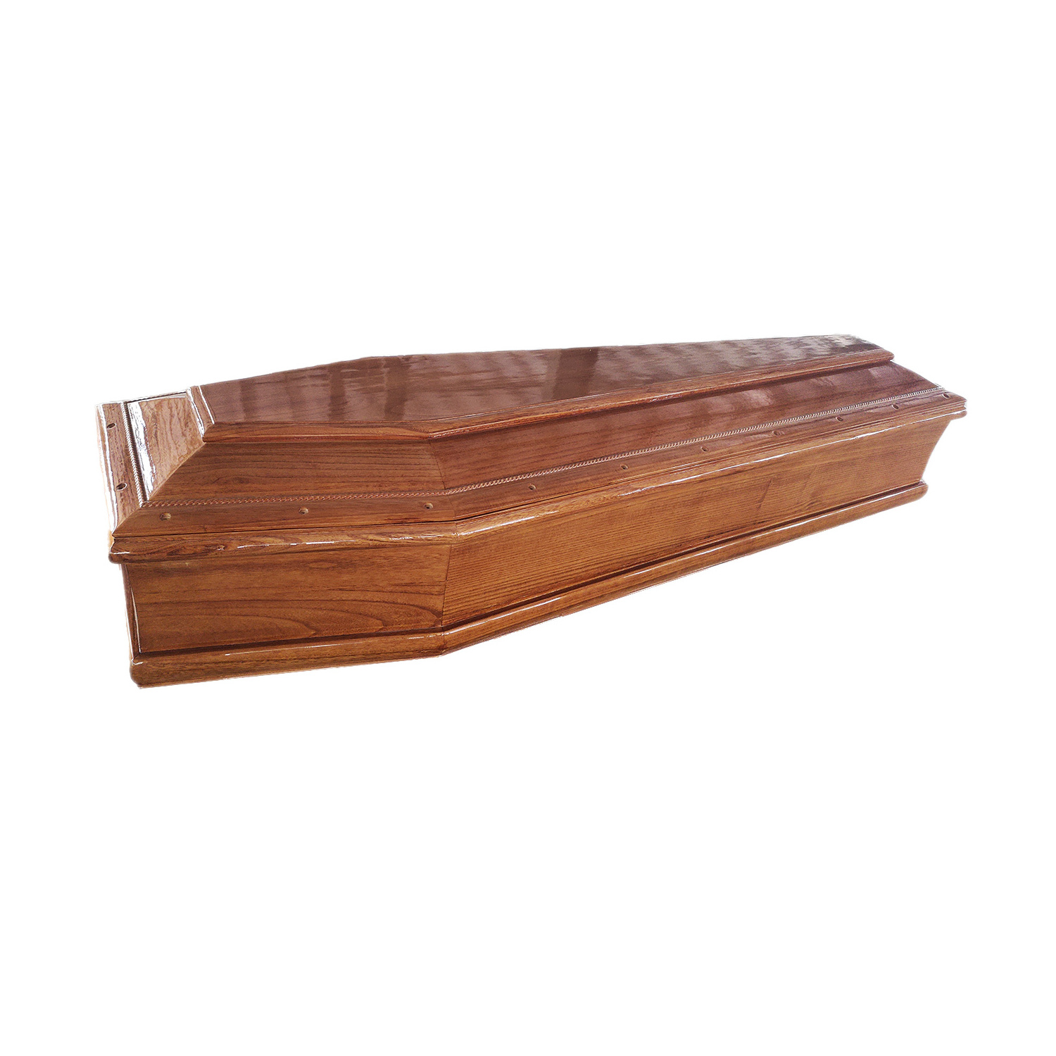 European Italy style white crepe interior wooden veneer export with full couch cheap coffins