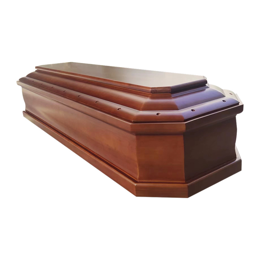 Chinese Factories Supply European Style Funeral Wood Casket Coffin