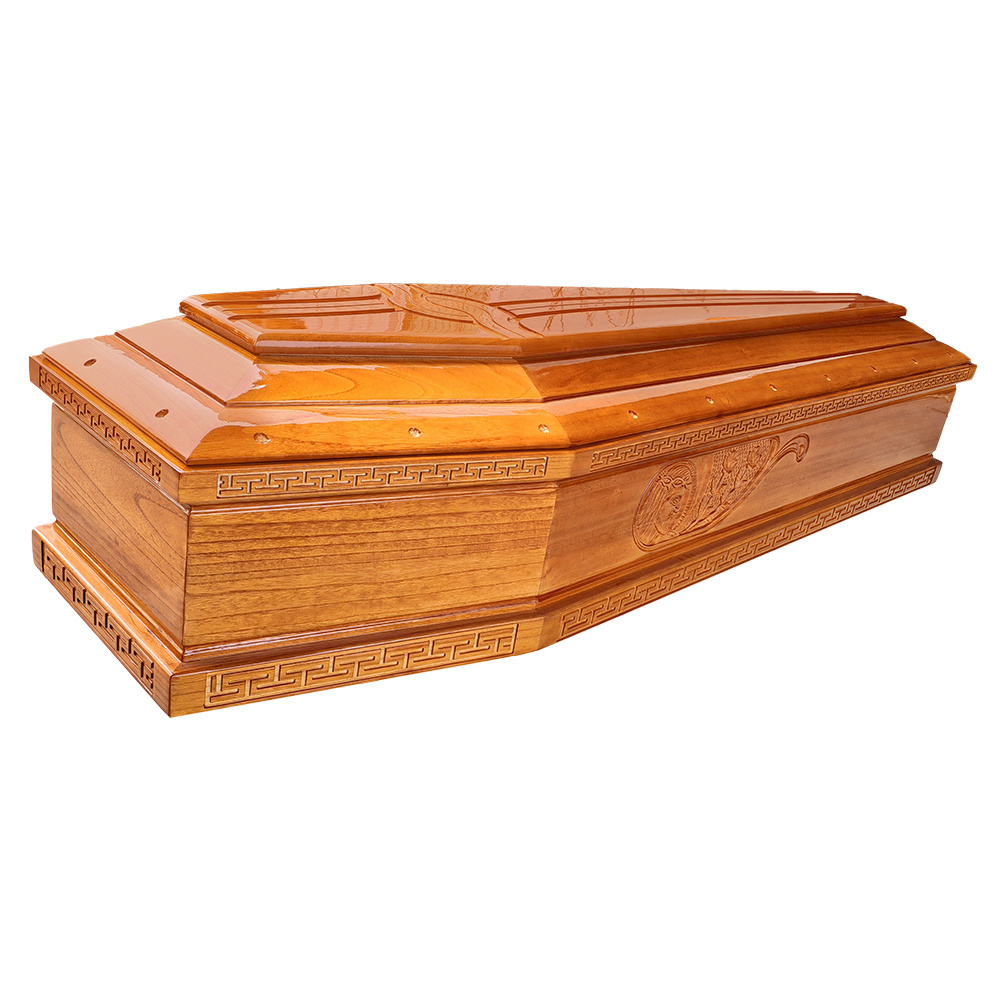 Wholesale of high-quality European style solid wood paulownia funeral coffins