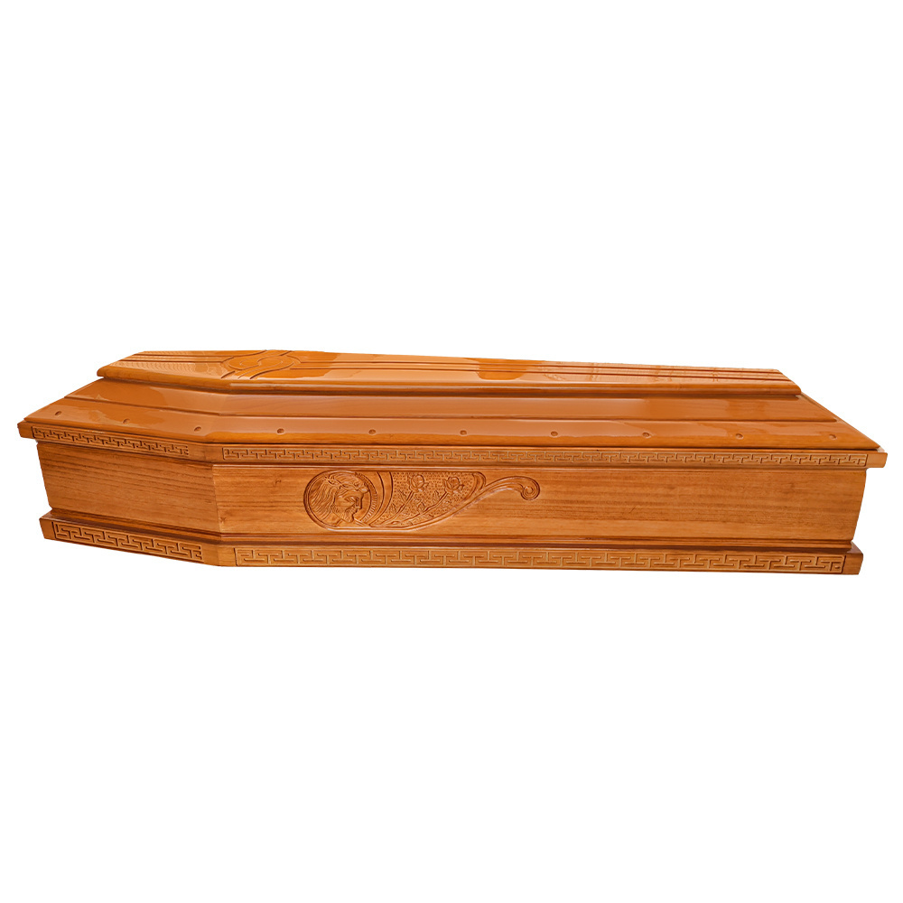 Wholesale of high-quality European style solid wood paulownia funeral coffins