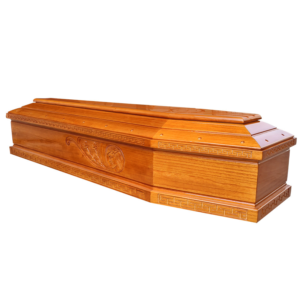 Wholesale of high-quality European style solid wood paulownia funeral coffins