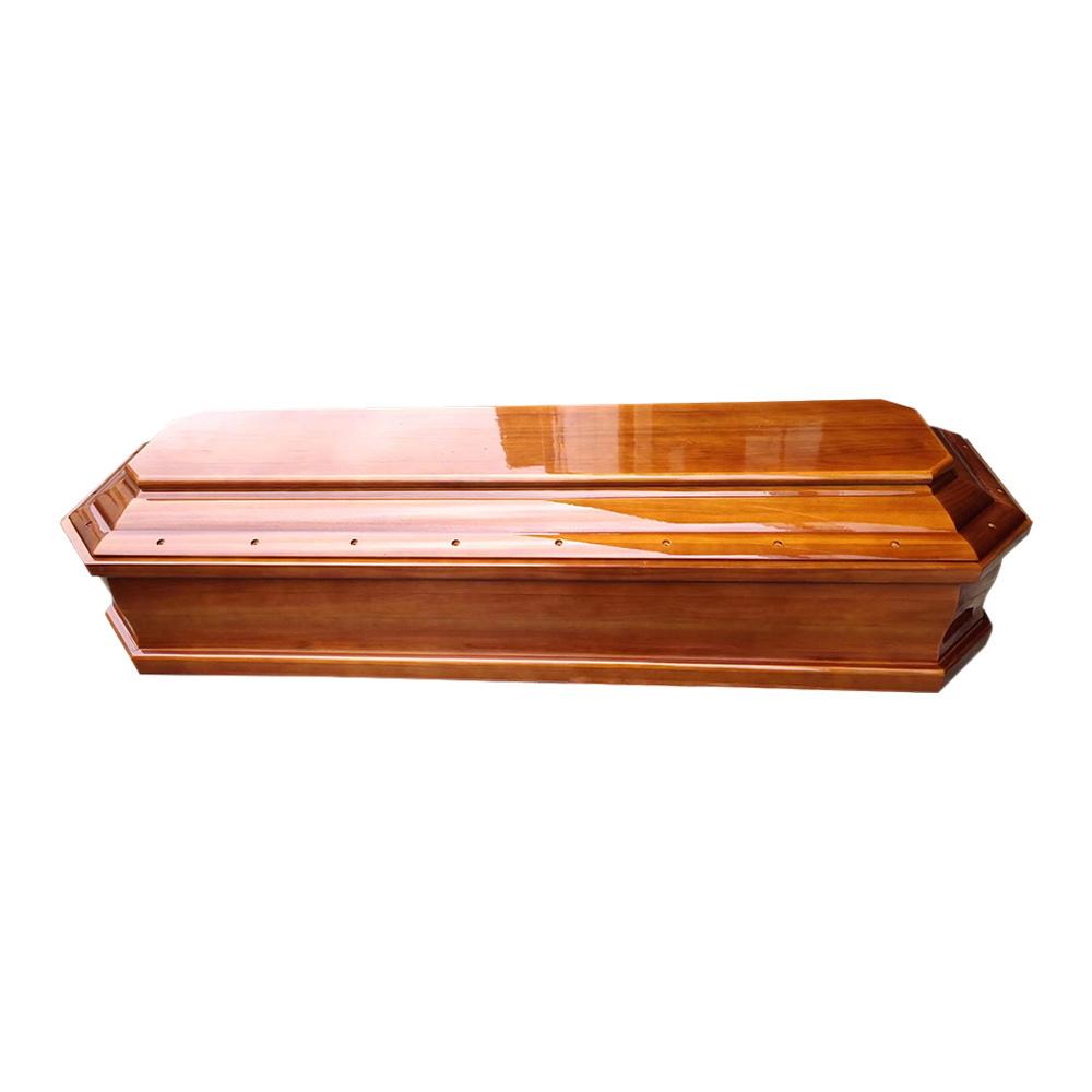 Chinese Factories Supply European Style Funeral Wood Casket Coffin