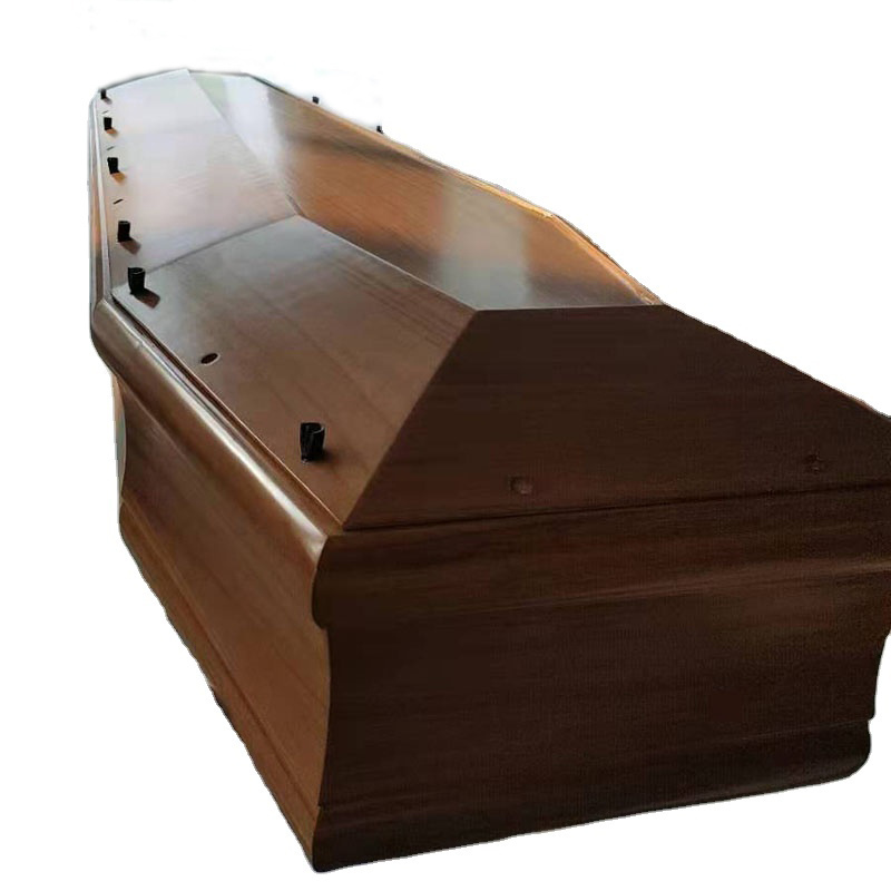 Italian Style Wood Coffin Funeral Solid Wood Burial Vault Combo Bed Wood Casket and Coffin Box Cremation Coffin