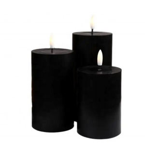 Tapered Bullet Flameless LED Candles black for Home Decor Parties Weddings Birthdays Diwali Halloween Ramadan