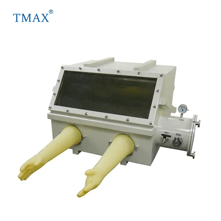 TMAX brand Benchtop Airlock Anaerobic Chamber Stainless Steel Vacuum Organic Isolator Glove Box Price for Lab Battery Material