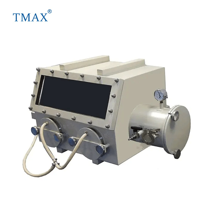 TMAX brand Benchtop Airlock Anaerobic Chamber Stainless Steel Vacuum Organic Isolator Glove Box Price for Lab Battery Material