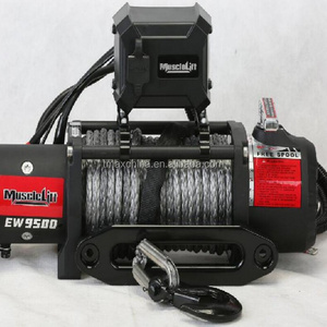 T-MAX Musclelift Electric Waterproof 9500 lb Winch with Synthetic Rope