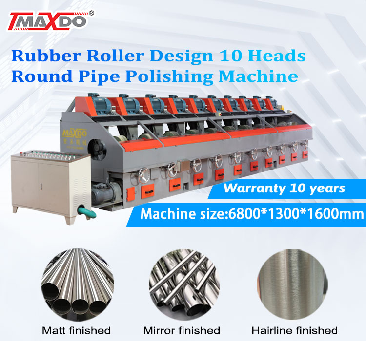 MAXDO Hand Wheel Stainless Steel Circle Pipe Buffing Polishing Machine