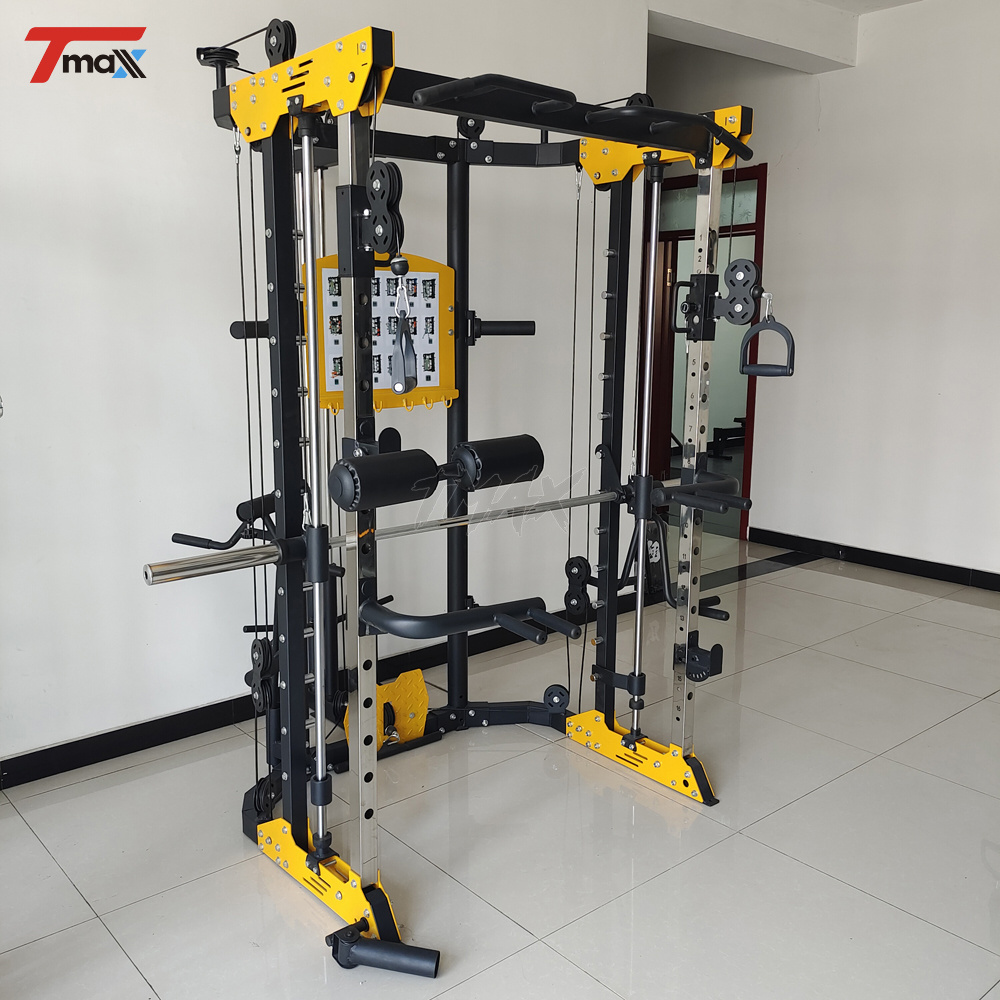 Best selling Heavy cross squat rack power  3d professional  gym half smith machine gym power rack cheap  rack gym smith machine