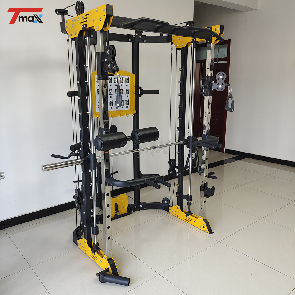 Best selling Heavy cross squat rack power  3d professional  gym half smith machine gym power rack cheap  rack gym smith machine