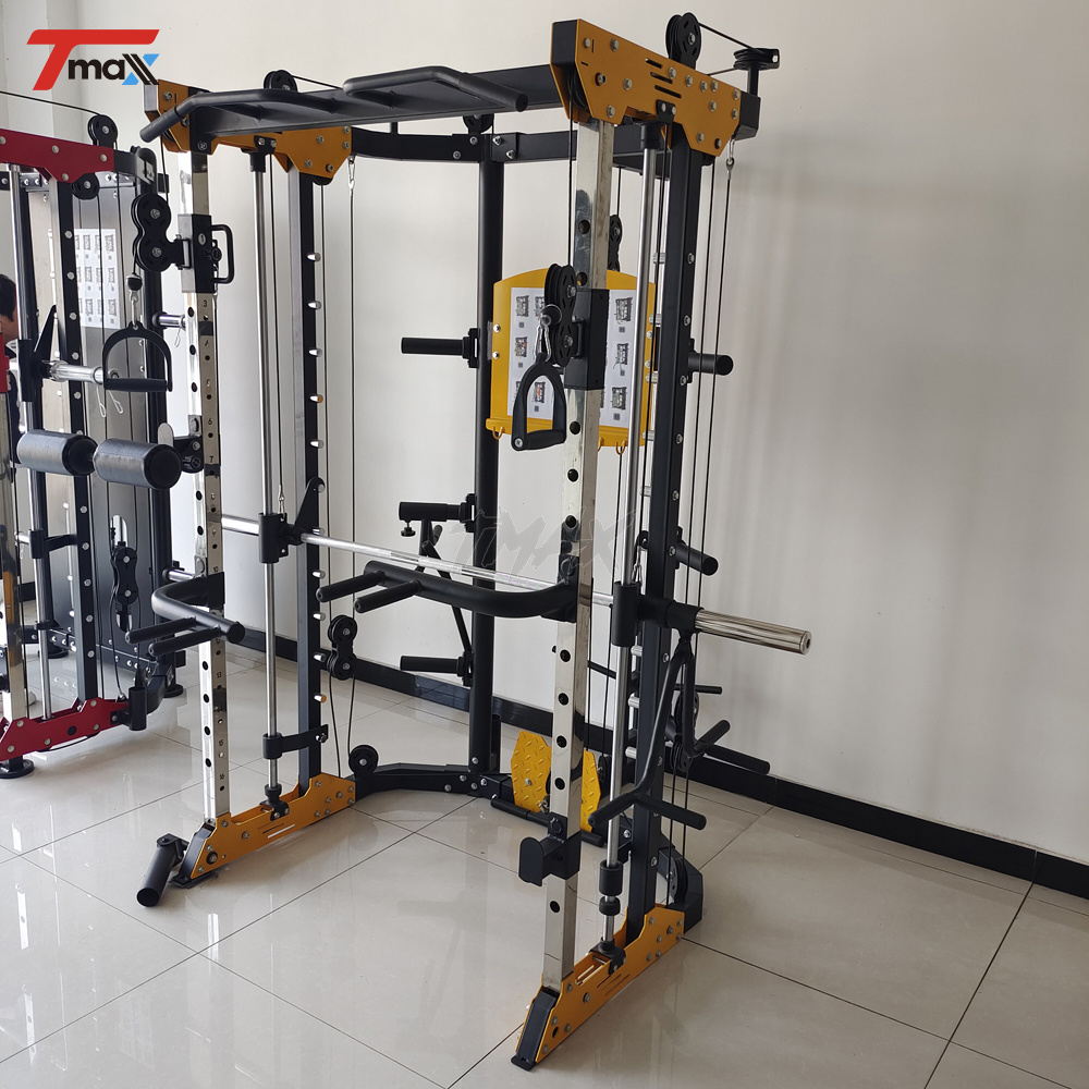 Best selling Heavy cross squat rack power  3d professional  gym half smith machine gym power rack cheap  rack gym smith machine