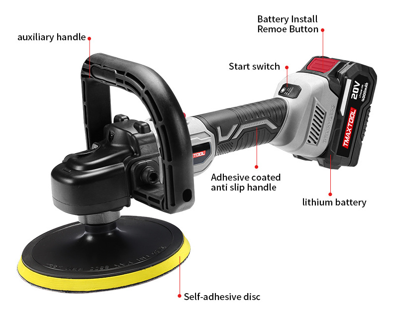 Multifunctional Handheld Grip Powerful Buffer Rotary Polishers For Polishing Waxing Glaze Sanding Cordless Car Polisher Machine