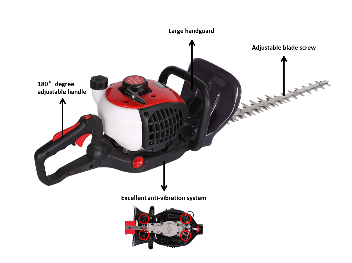 Garden Use 22.5CC Hedge Cutter Gas Hedge Trimmers Hand Held Petrol 21inch Hedge Trimmer