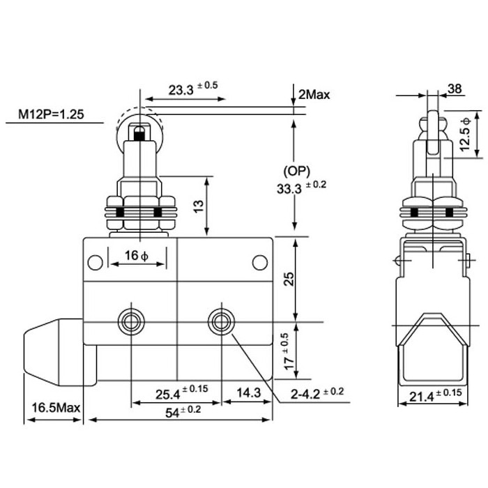 Mount Roller Plunger Sensitive Metal limit switch TZ-7311 D4MC Micro switch