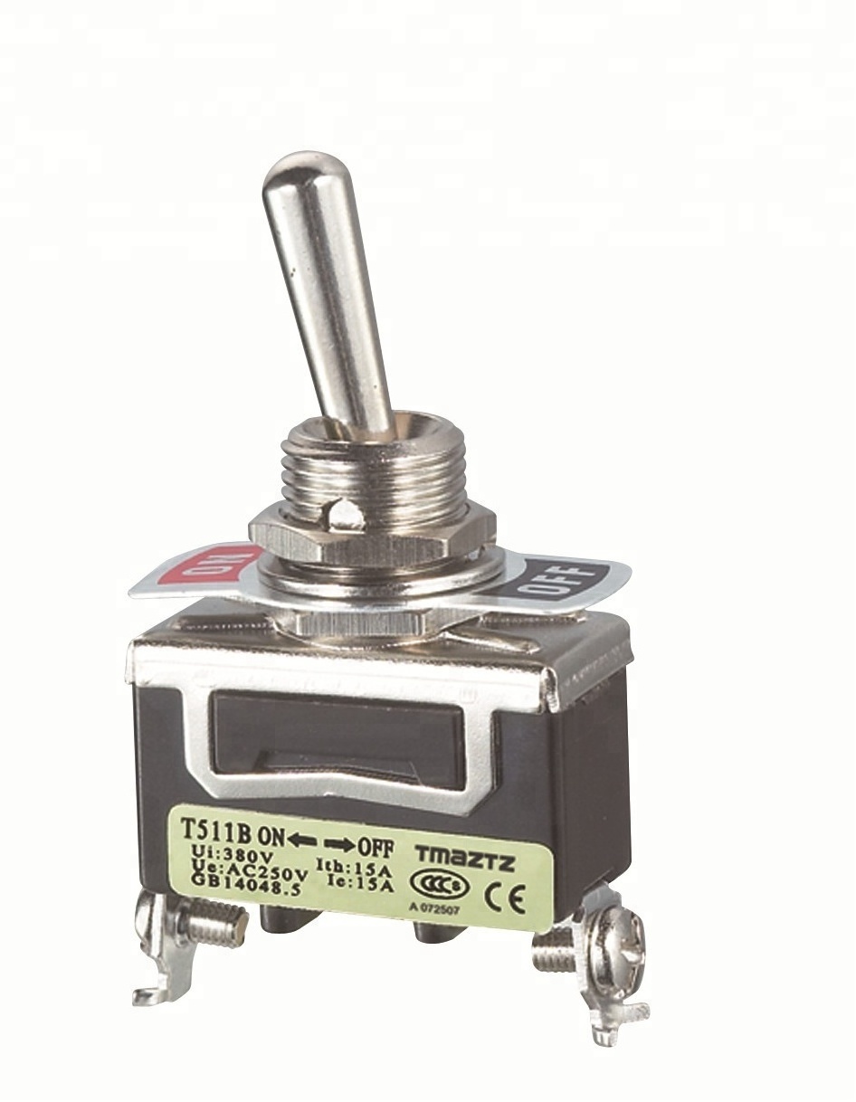 TMAZTZ 15A 250V on off on overheat protection slide switch 4-way toggle switches 12mm(T511B)