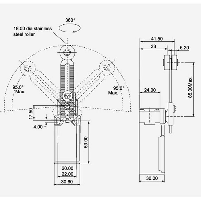 TMAZTZ Factory Safety Interlock Incubator Cross Door Micro Optical Dxz 1NO+1NC Switch Mini Limit Switch