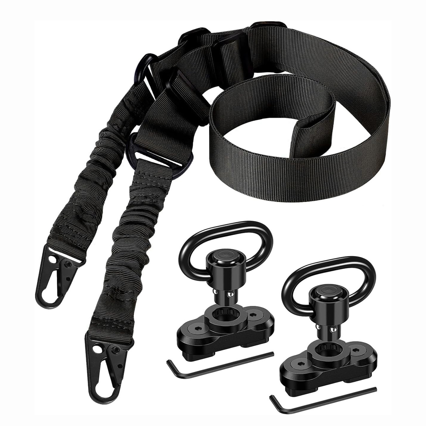 2 Pack Sling Swivels Two Point Sling with Anti-Rotation Sling Swivels Adjustable Length TacticsSling