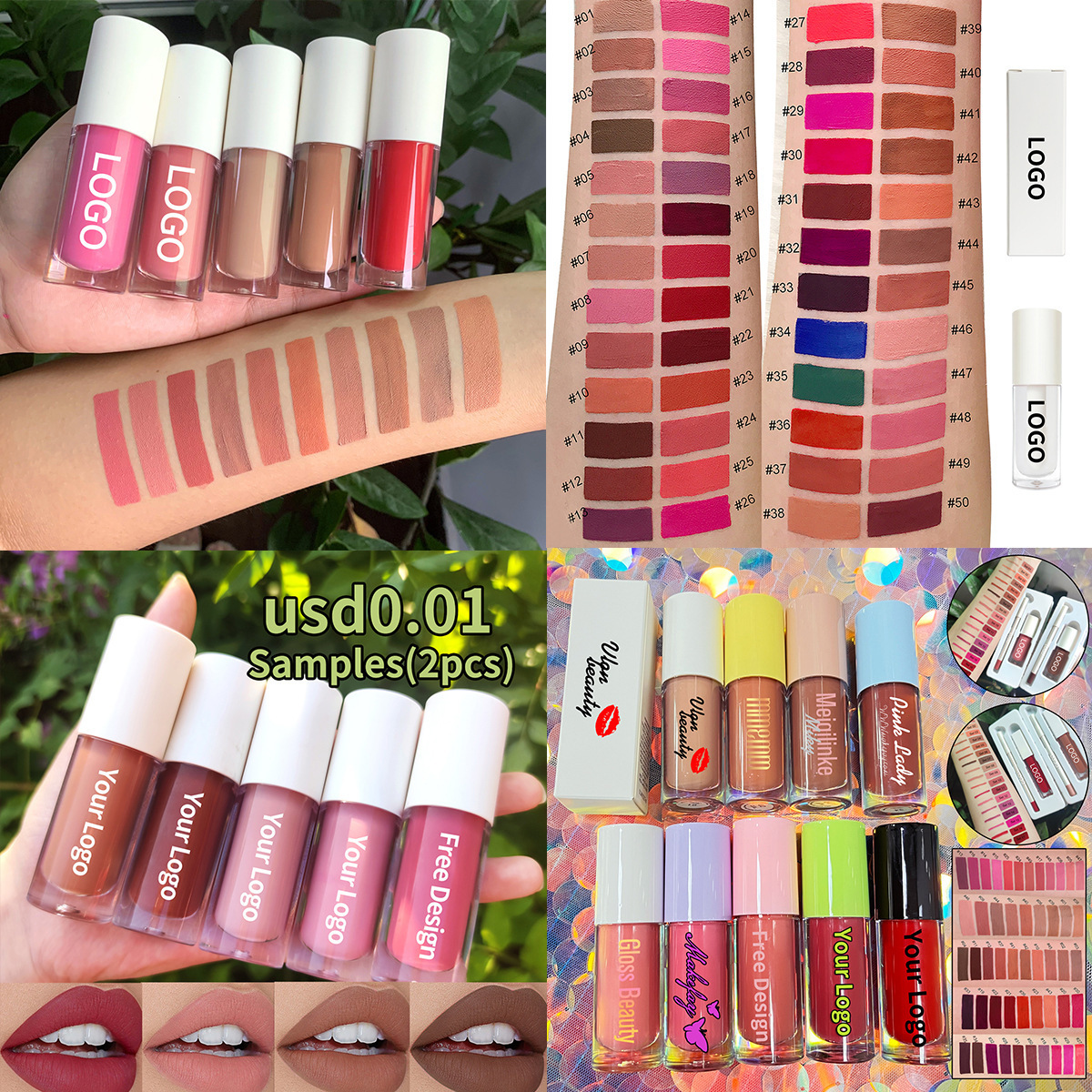 Wholesale Vegan Private Label Makeup Custom Your Logo Shiny Glossy Clear Liquid Lip Gloss