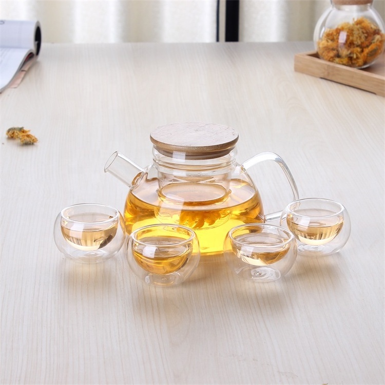 Wholesales Glass Luxury Teapots Clear Glass Tea Pot Heat Resistant 600Ml Tea Pots Kettles