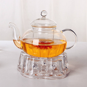 Heat resistant High-grade round shaped glass teapot heating warmer base