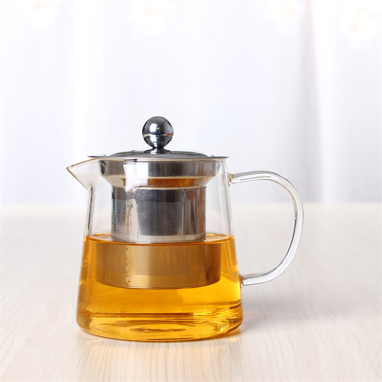 2022 Transparent High Borosilicate Teapot Heat Resistant Glass Tea Pot With Infuser