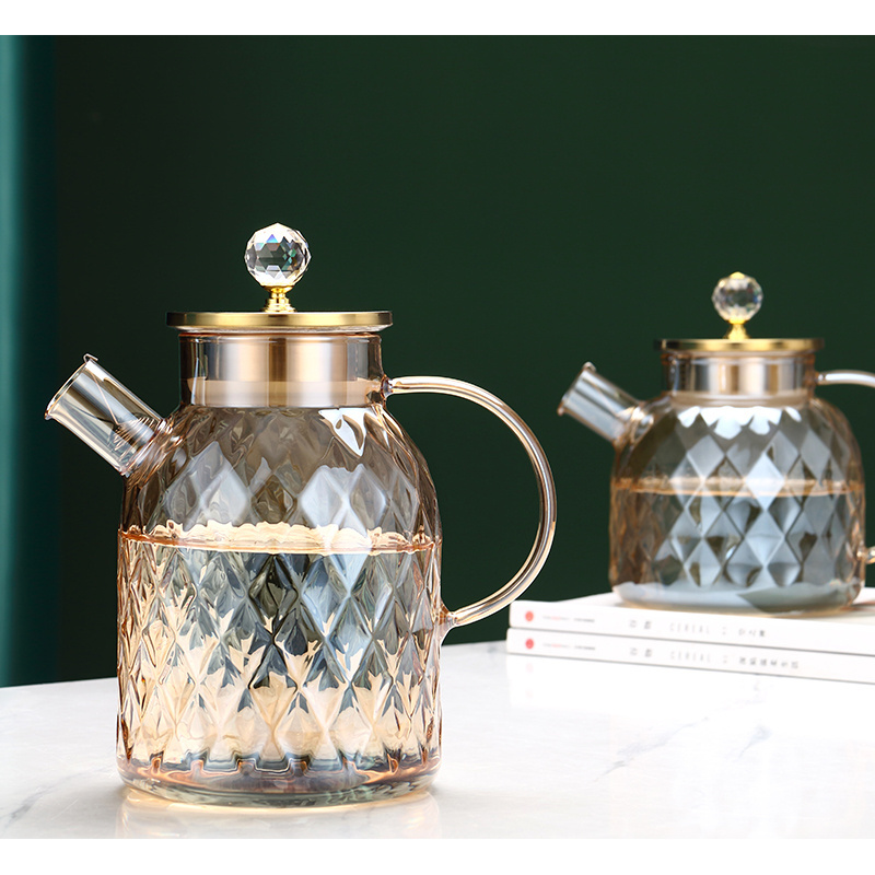 Wholesales Clear Glass Tea Pot Teapot Pitcher With Removable Cn Glass Glass Teapot