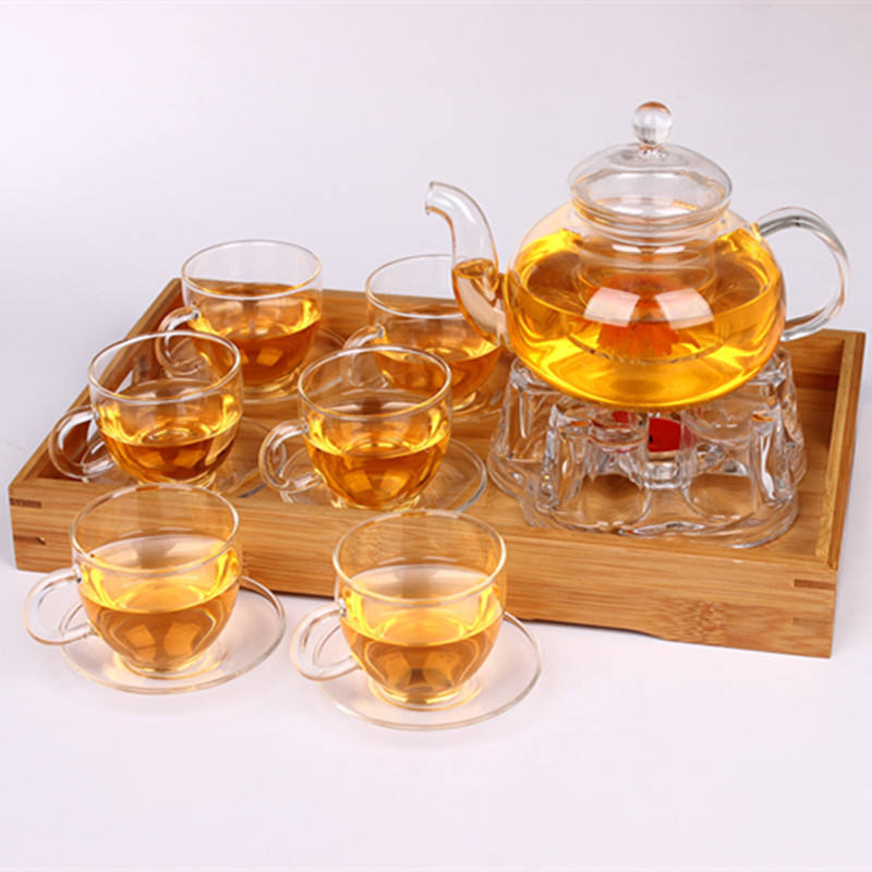 Heat resistant High-grade round shaped glass teapot heating warmer base