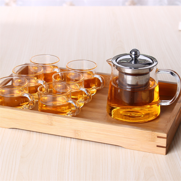 2022 Transparent High Borosilicate Teapot Heat Resistant Glass Tea Pot With Infuser