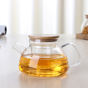 High Quality stainless steel Handcrafted borosilicate glass tea pot with removable tea pot infuser