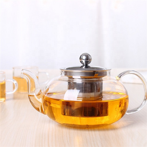 600Ml 800Ml 1000Ml Hand Blown Glass Teapot Flower Tea High Borosilicate Glass Teapot With Glass Infuser