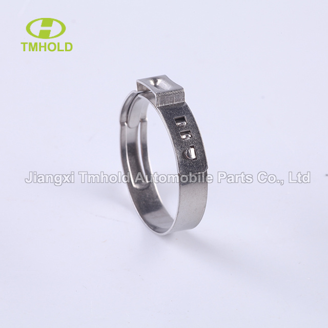 304 stainless steel single ear stepless hydraulic hose clamp