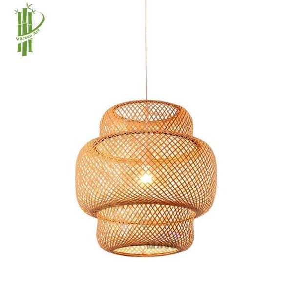 Customized Natural Bamboo Lampshade home decor luxury plastic led light cover round ceiling with lights