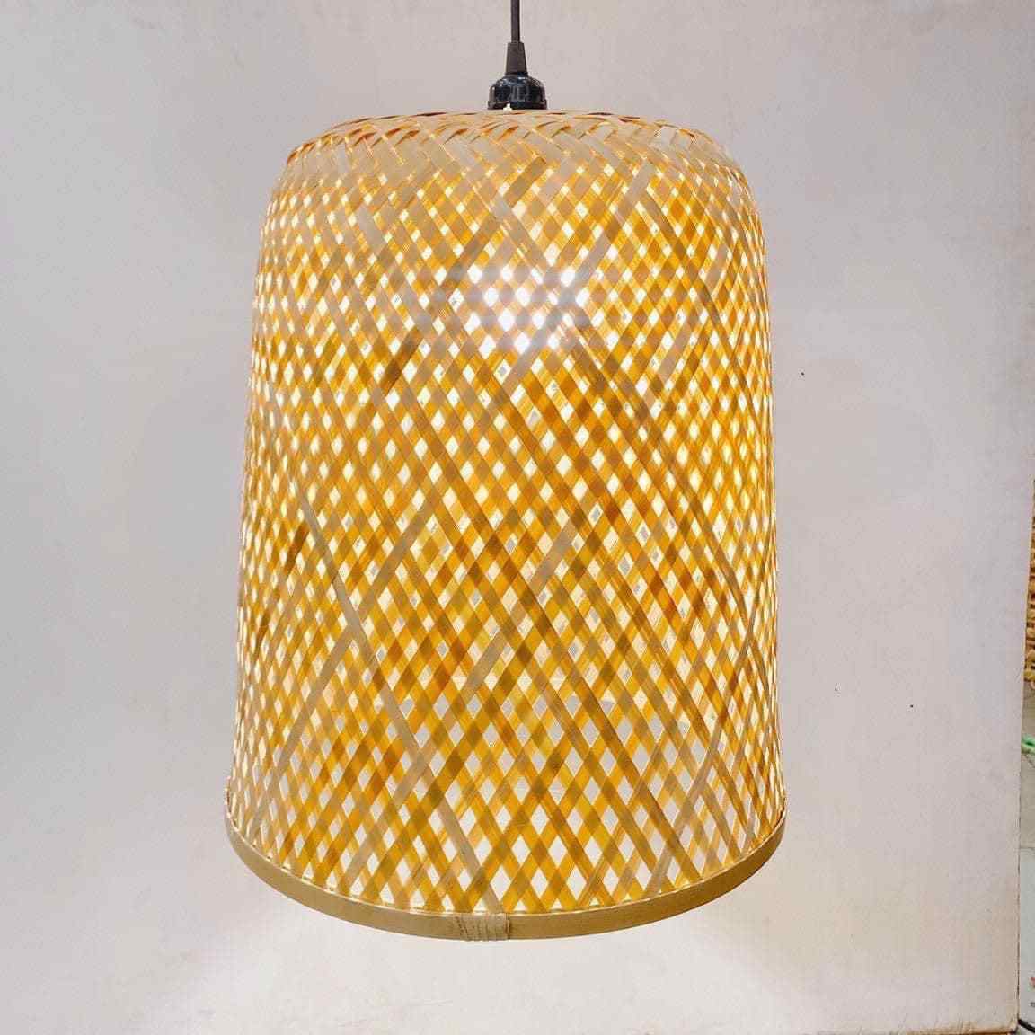 Rattan Light Bamboo Hanging Handmade Lampshade chandelier ceiling light 100% natural material