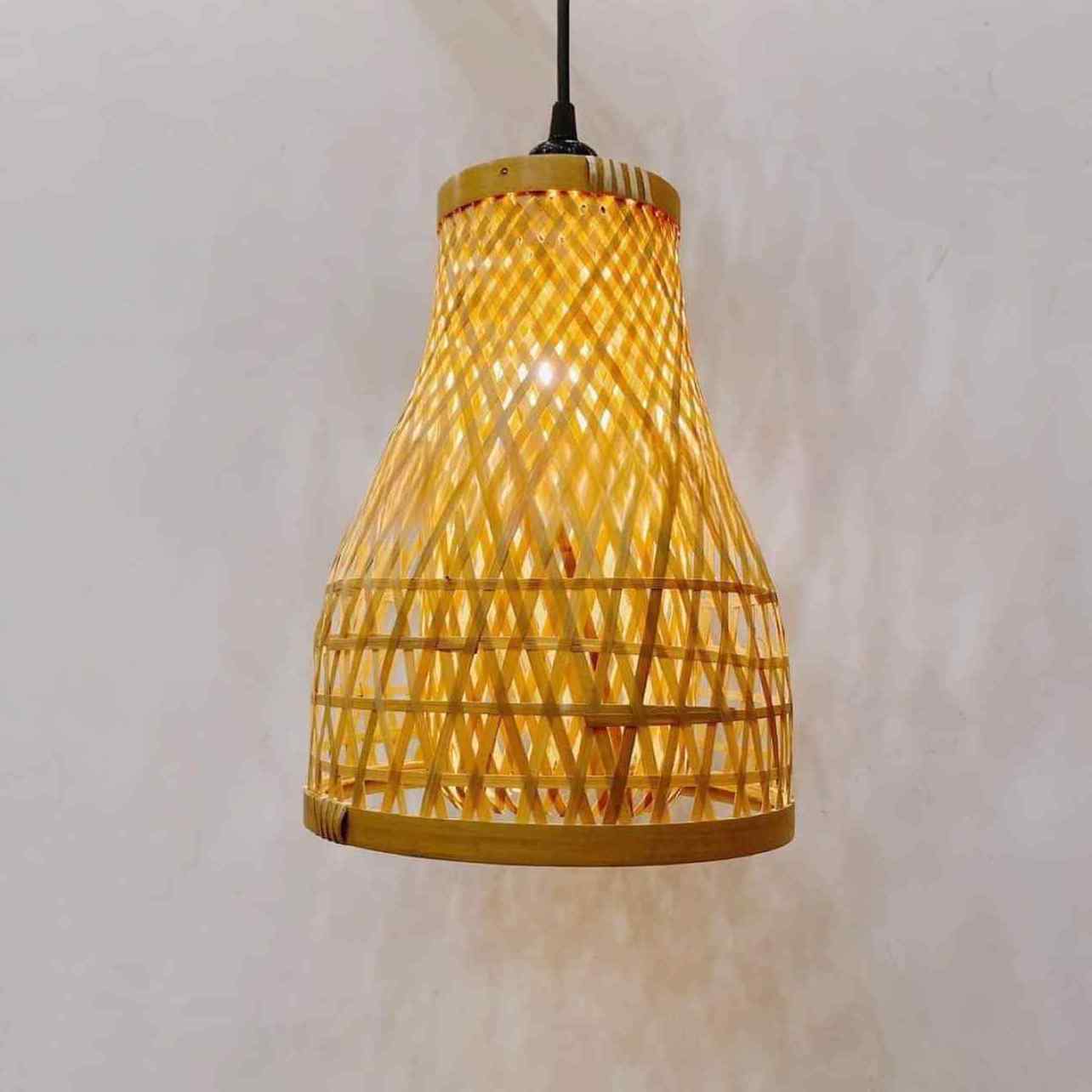 Rattan Light Bamboo Hanging Handmade Lampshade chandelier ceiling light 100% natural material