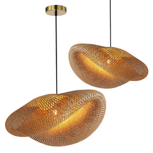 Rattan Light Bamboo Hanging Handmade Lampshade chandelier ceiling light 100% natural material