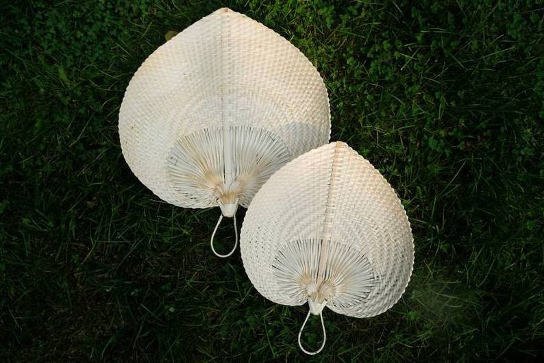 100% natural woven bamboo hand fan rattan handfan