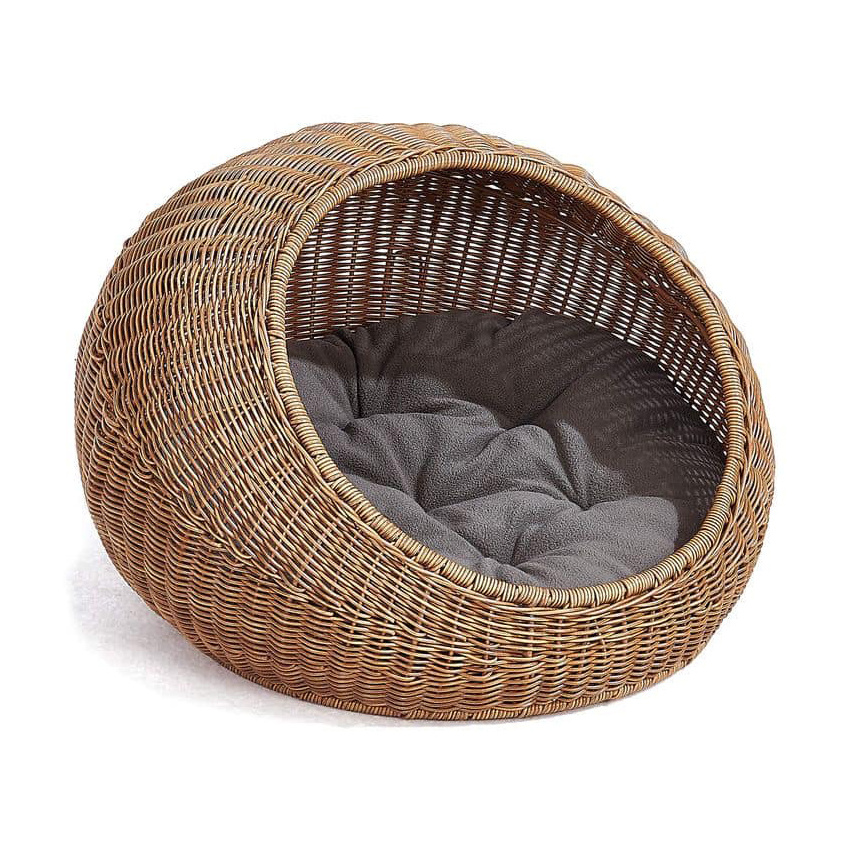 Handwoven Rattan Dog cat Basket Handmade Pet Bed Comfortable Round Woven Pet Bed Handmade