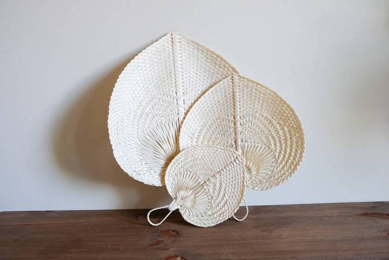 100% natural woven bamboo hand fan rattan handfan