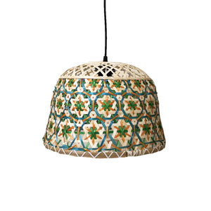 Floral Pattern Bamboo Pendant Lamp Shade Round Shape Bamboo Light Rattan Lamp Bamboo Pendant Light Ceiling Light