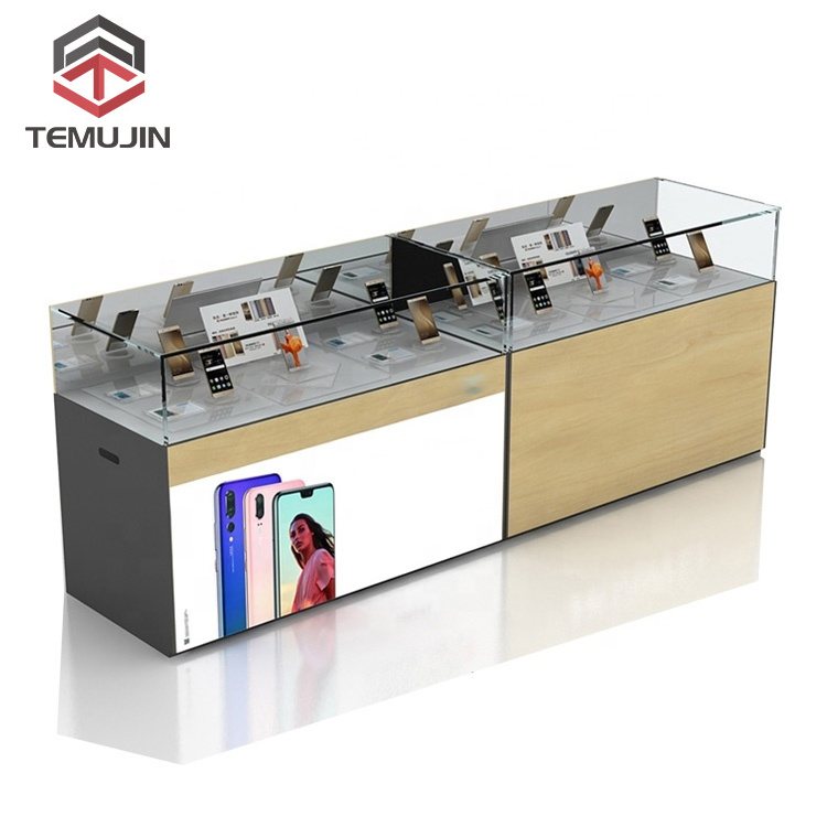 Customized Retail Shop Display Cabinet Case Wood Store Counter Vitrine Shopping Mall Showroom Glass Display Showcase