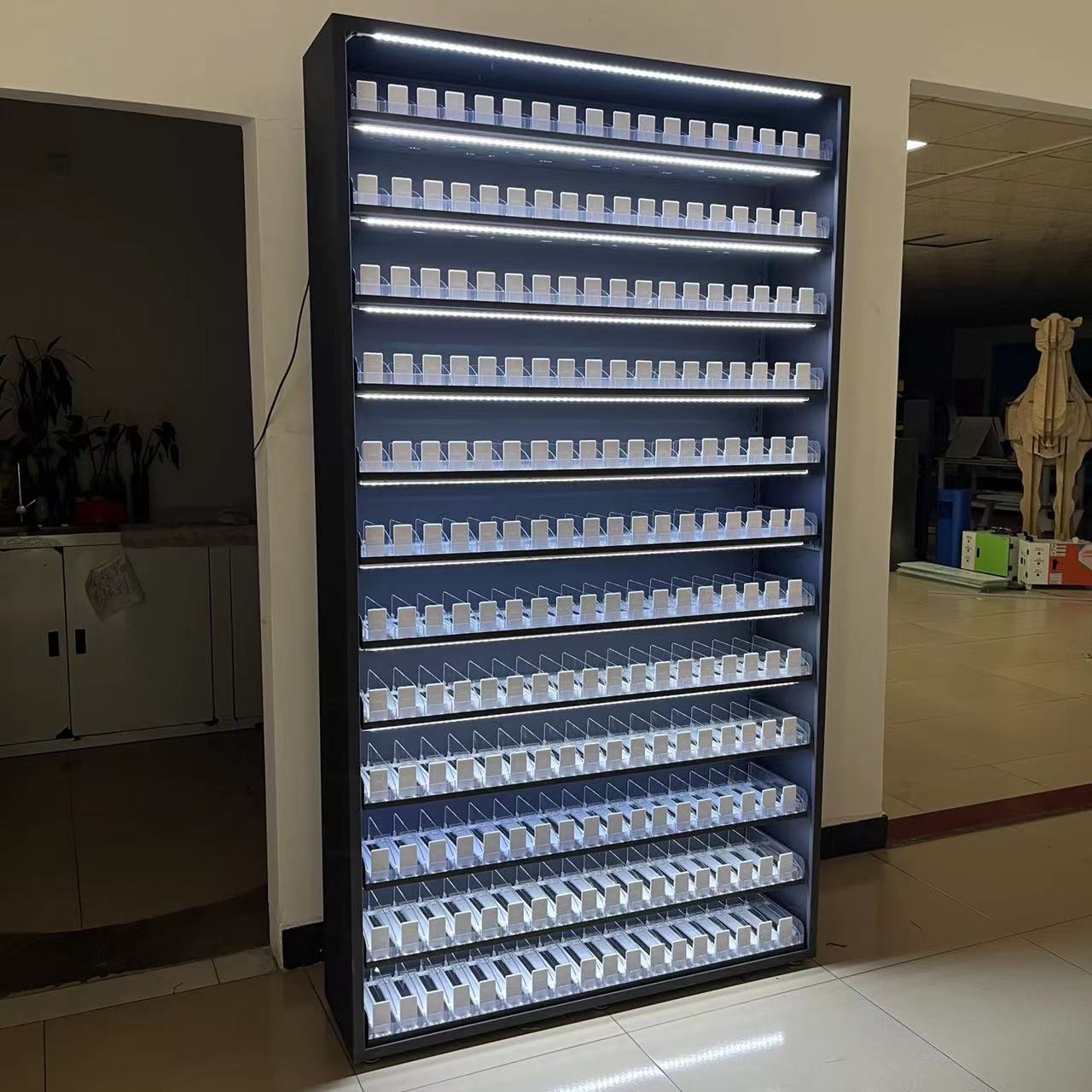 Cigarette-Display-Rack Tobacco Cabinet For Cigarettes Fabrication  Metal Modern Customized Floor Cigarettes Rack Display