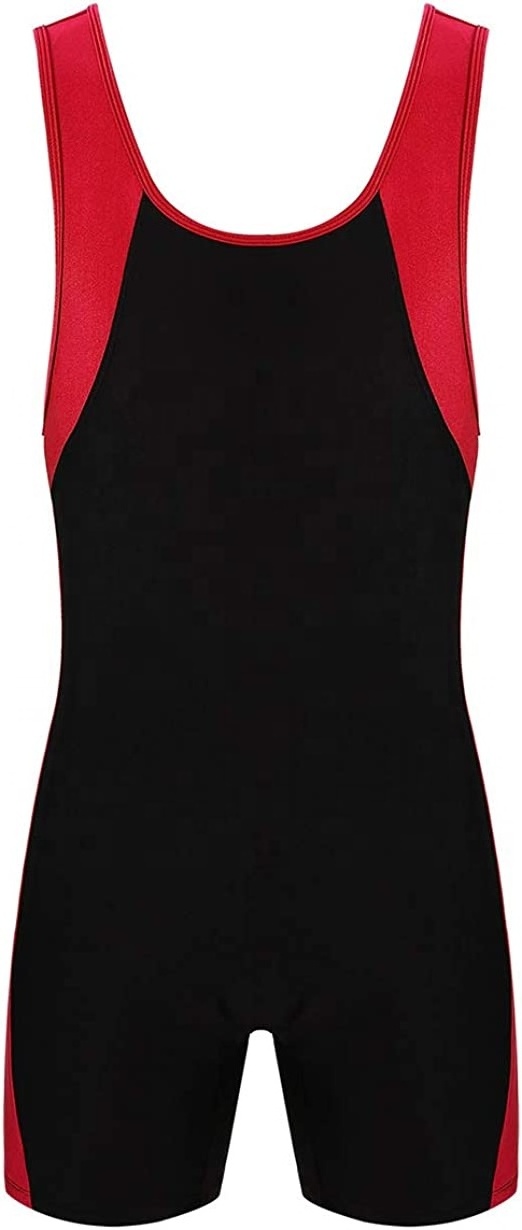 Men's One-Piece Sleeveless Sports Fitness Bodybuilding Wrestling Singlet Leotard Vest Unitard