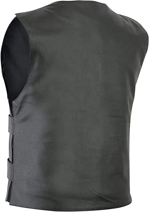 Men Bullet Proof Style Leather Motorcycle Vest for Bikers Tactical Waistcoat