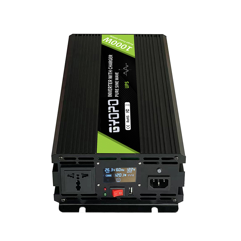 Gyopo 1000va 1000w ups power inverter home 12v220v battery charger 20A 30A and built in transfer switch